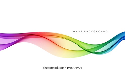 Vector abstract colorful flowing wave lines isolated on white background. Design element for technology, science, music or modern concept.