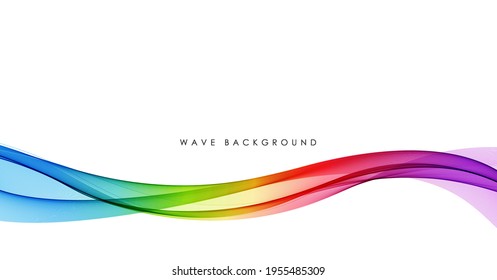 Vector abstract colorful flowing wave lines isolated on white background. Design element for technology, science, music or modern concept.