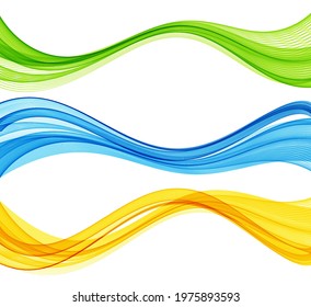 Vector abstract colorful flowing wave lines isolated on white background. Design element for technology, science, modern concept.