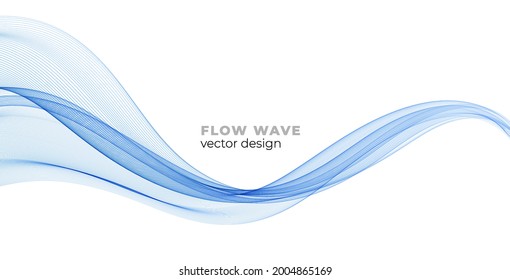 Vector abstract colorful flowing wave lines isolated on white background. Design element for technology, science, modern concept.