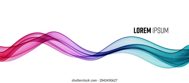 Vector abstract colorful flowing wave lines isolated on white background. Design element for technology, science, modern concept.