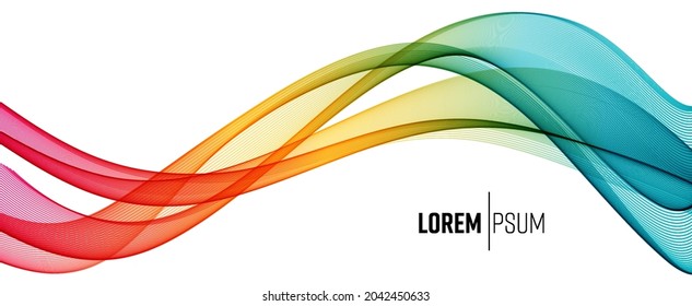 Vector abstract colorful flowing wave lines isolated on white background. Design element for technology, science, modern concept.