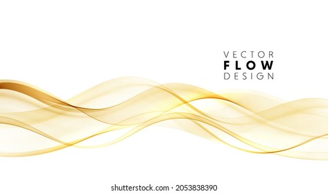 Vector abstract colorful flowing wave lines isolated on white background. Design element for wedding invitation, greeting card