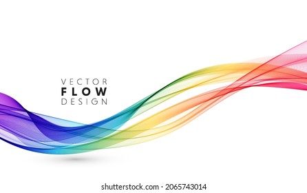 Vector abstract colorful flowing wave lines isolated on white background. Design element for wedding invitation, greeting card