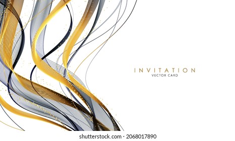 Vector abstract colorful flowing wave lines. Design element for wedding invitation, greeting card