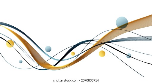 Líneas de onda coloridas abstractas de vectores. Elemento de diseño para invitación de boda, tarjeta de saludo