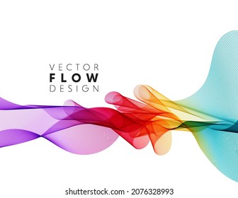 Vector abstract colorful flowing wave lines isolated on white background. Design element for wedding invitation, greeting card