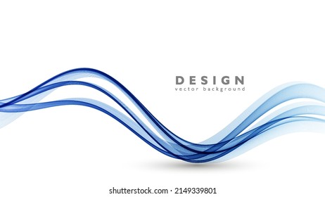 Vector abstracto de líneas de onda coloridas que fluyen aisladas sobre fondo blanco. Elemento de diseño para presentación, tarjeta de presentación