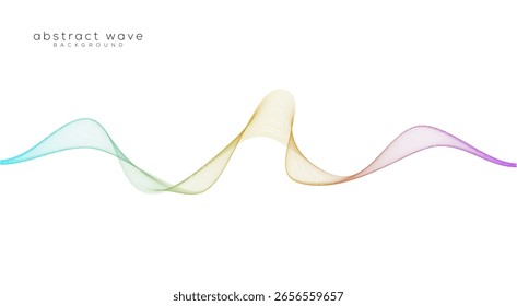 Vetor abstrato colorido fluindo linhas de onda isoladas no fundo branco. Elemento de design para tecnologia, ciência, IA, folheto, conceito moderno. Conceito de tecnologia futurista	