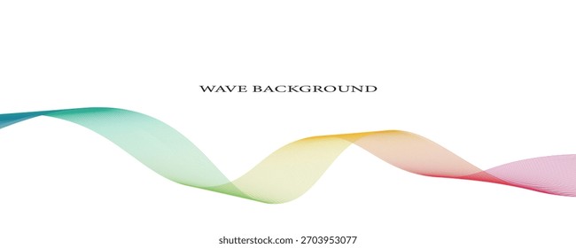 Vector abstracto colorido fluyendo líneas de onda aisladas sobre fondo blanco. Elemento de diseño para tecnología, ciencia, música o concepto moderno.


