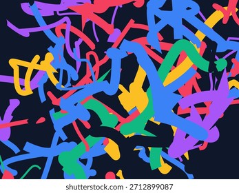 Fondo fluido colorido abstracto de Vector con líneas semi-transparentes caóticas.