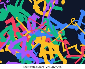 Fondo fluido colorido abstracto de Vector con líneas semi-transparentes caóticas.