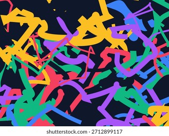 Fondo fluido colorido abstracto de Vector con líneas semi-transparentes caóticas.