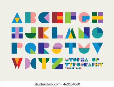 Vector of abstract colorful font and alphabet