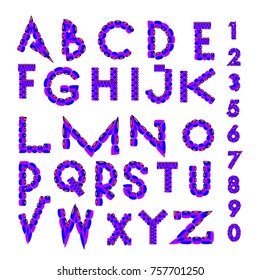 Vector of abstract colorful font and alphabet