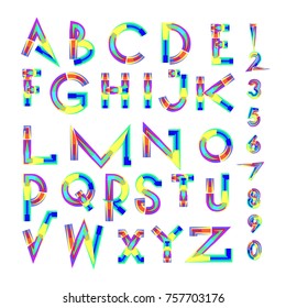 Colorful Geometric Uppercase Alphabet Vector Set Stock Vector (Royalty ...