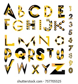 Vector of abstract colorful font and alphabet