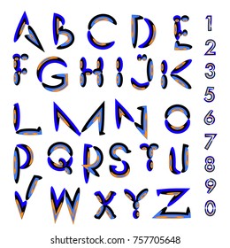 Vector of abstract colorful font and alphabet