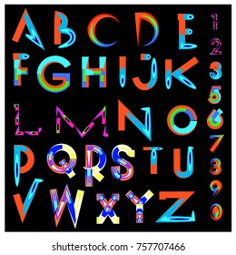 Vector Abstract Colorful Font Alphabet Stock Vector (Royalty Free ...