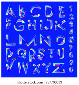 Vector of abstract colorful font and alphabet