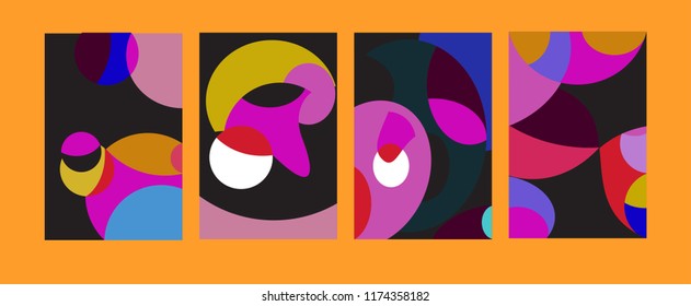 Vector Abstract Colorful Geometric and Curvy pattern background illustration. Set of Abstract Tribal Ethnic background for Cover, Poster, and print in Eps 10.
