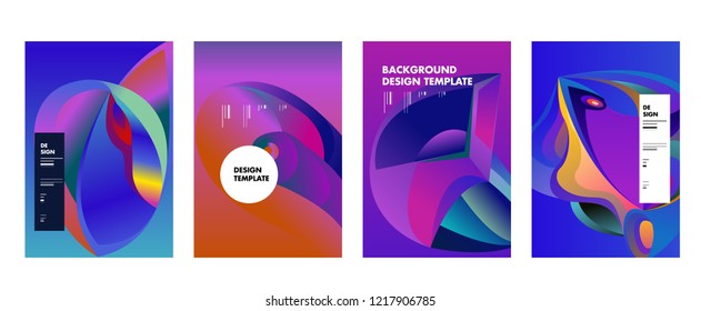 Vector Abstract Colorful Geometric and Curvy pattern background illustration. Set of Abstract Tribal Ethnic background for Cover, Poster, and print in Eps 10. 