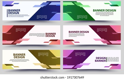 Plantilla web de banner de diseño geométrico abstracto vectorial colorido