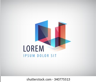 Vector abstract colorful geometric structure, abstract logo, icon isolated. Identity