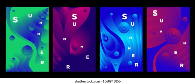 Vector abstract colorful gradient fluid and wave for summer background banner and poster 

