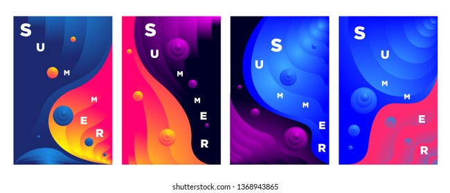 Vector abstract colorful gradient fluid and wave for summer background banner and poster 
