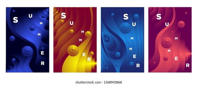 Vector abstract colorful gradient fluid and wave for summer background banner and poster 
