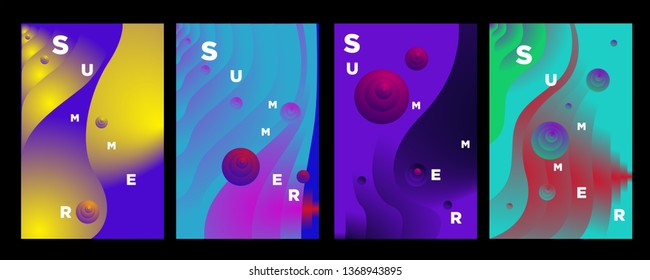 Vector abstract colorful gradient fluid and wave for summer background banner and poster 
