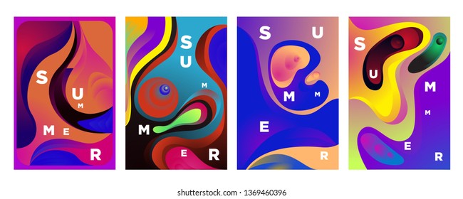 Vector abstract colorful gradient fluid and wave for summer background banner and poster 