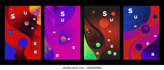 Vector abstract colorful gradient fluid and wave for summer background banner and poster 