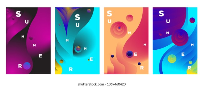 Vector abstract colorful gradient fluid and wave for summer background banner and poster 