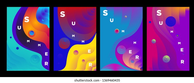 Vector abstract colorful gradient fluid and wave for summer background banner and poster 