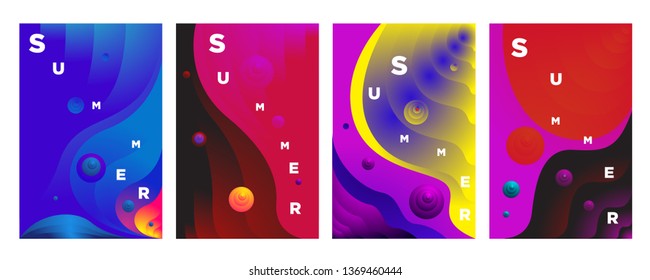 Vector abstract colorful gradient fluid and wave for summer background banner and poster 