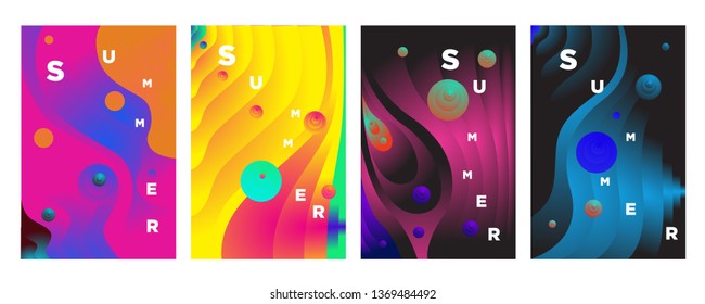 Vector abstract colorful gradient fluid and wave for summer background banner and poster 