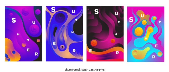 Vector abstract colorful gradient fluid and wave for summer background banner and poster 