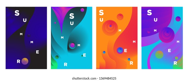 Vector abstract colorful gradient fluid and wave for summer background banner and poster 