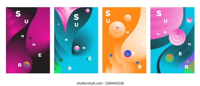 Vector abstract colorful gradient fluid and wave for summer background banner and poster 