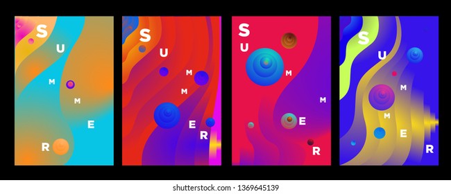 Vector abstract colorful gradient fluid and wave for summer background banner and poster 