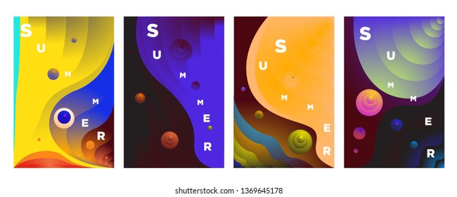 Vector abstract colorful gradient fluid and wave for summer background banner and poster 