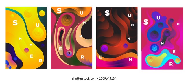 Vector abstract colorful gradient fluid and wave for summer background banner and poster 
