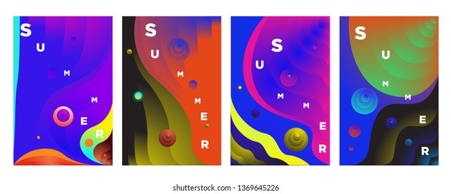 Vector abstract colorful gradient fluid and wave for summer background banner and poster 