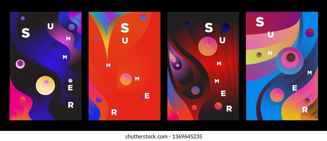 Vector abstract colorful gradient fluid and wave for summer background banner and poster 