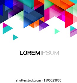Vector abstract colorful gradient and modern overlapping geometric template on white background and space for text on below position.
