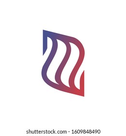 Vector abstract colorful gradient wave logo