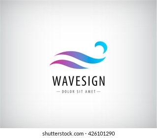 Vector abstract colorful gradient wave logo, splash, water abstract logo, icon isolated. Identity, sign for company, product