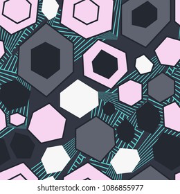 Vector of abstract colorful hexagon background.